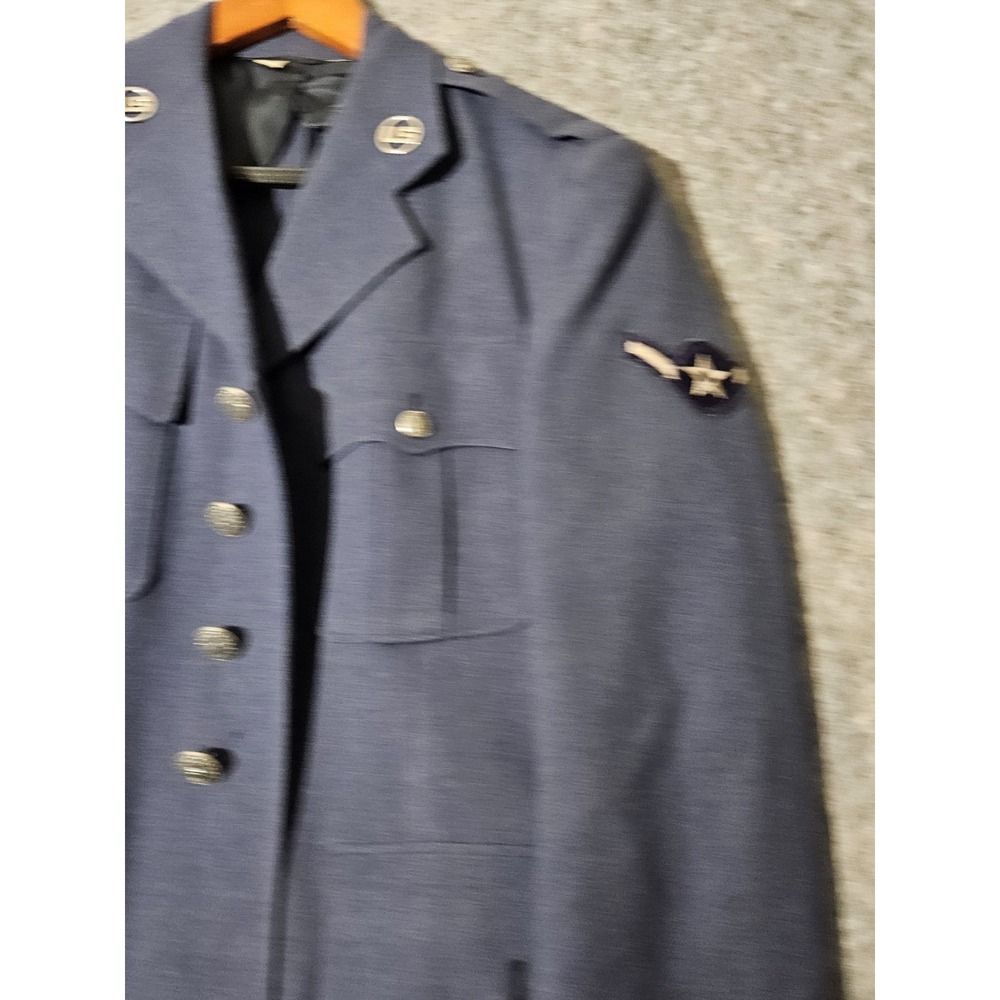Vintage US Air Force Military Uniform Jacket 37R USAF Blue Wool - Picture 5 of 13